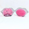 Aliadoos Connecting Your Emotions, Detangling Travel Hair Brush, Small Decorated With Liquid Glitter In Lip Shape, Plastic Compact. (Pink)