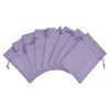 Bezall 50Pcs Burlap Bags with Drawstring 2.7 x 3.5 inch, Linen Gift Bags Jewelry Pouches Sachets for Wedding Party Favor, DIY Crafts, Presents (Light Purple)