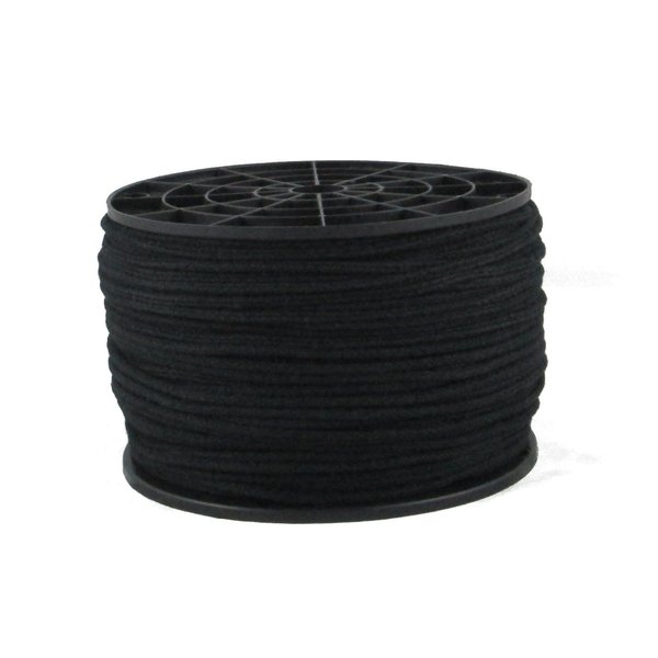 1/8 inch Black Cotton Tie Line/Theater Cord - 600 Foot Spool | Reinforced - Low Stretch - Unglazed