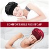 URAQT 2pcs Silk Bonnet for Sleeping Women, Silk Hair Wrap for Sleeping Night Head Cover Silk Bonnet for Long Hair Bonnet Satin Bonnet Breathable Sleeping Cap for Long Hair Curly Hair (Black&Red)