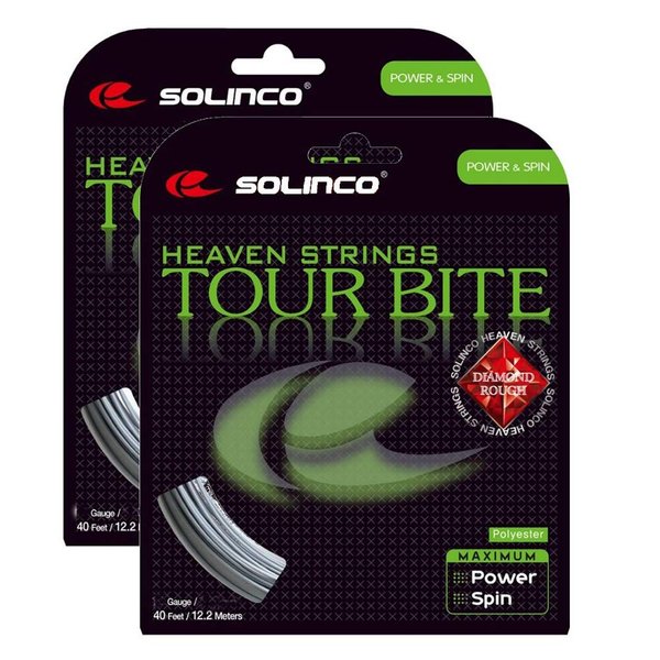 Solinco Tour Bite Diamond Rough Tennis String - 2 Packs - Choice of Gauge (16L Gauge (1.25))