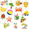 35Pcs Summer Pool Beach Hanging Swirl Decor, Hello Summer Beach Party Decorations Summer Themed Hawaiian Luau Party Swirls Streamers Ceiling Supplies for Boys Girls Kids Baby Shower Decorations