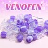 VENOFEN 50PCS Purple Hair Beads for Braids Loc Jewelry Clear Beads Dreadlock Accessories Cute Acrylic Pony Beads Hair Decoration for Girls and Women