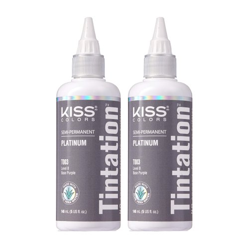 Kiss Tintation Semi-Permanent Hair Color 5 Ounce (Platinum (2 Pack))