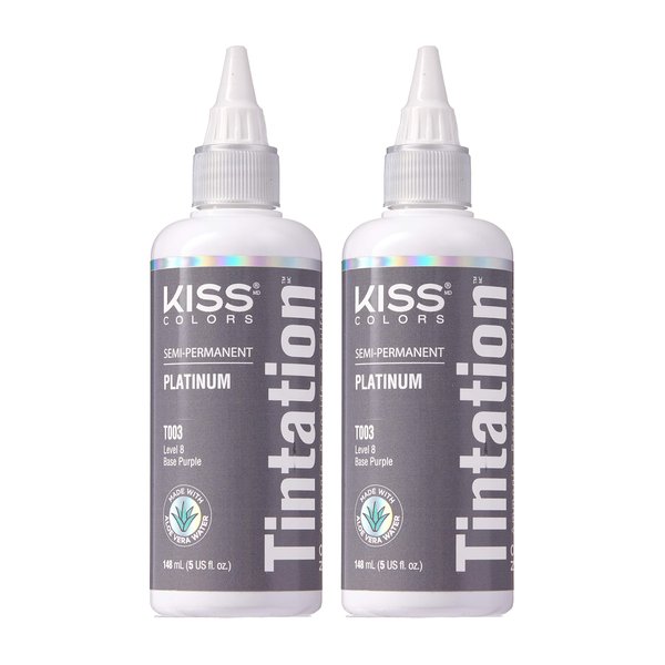 Kiss Tintation Semi-Permanent Hair Color 5 Ounce (Platinum (2 Pack))