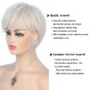 Baruisi Short Cream White Wigs for Women Synthetic Natural Party Cosplay Pixie Wig with Wig Cap