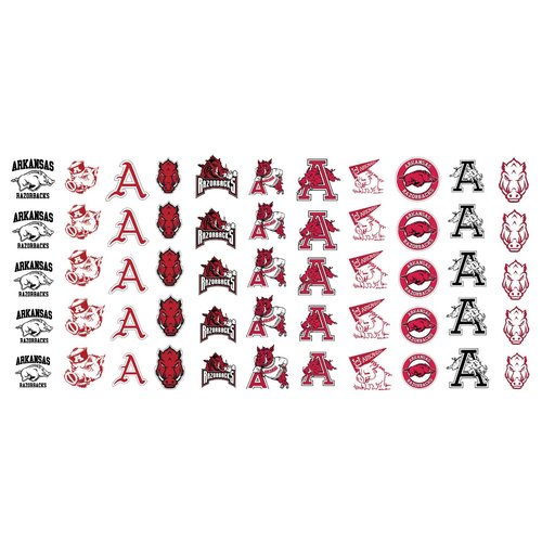 Sports Team for Arkansas College Waterslide Nail Art Decals - Salon Quality!