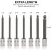 Neiko 10072A 3/8-Inch Drive Extra Long Allen Hex Bit Socket Set, SAE, 1/8-Inch - 3/8-Inch | S2 and Cr-V Steel, 7-Piece Set