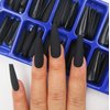 LoveOurHome 100pc Coffin Press on Nails Long Fake Nails Medium Ballerina Acrylic Press on Nail Coffin Nail Tips Matte Black Artifical Nail Full Cover Presson on Fake Fingernails for Women Girls