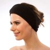 Onwon 2 Pack Facial Spa Headband with Magic Tape - Head Wrap Terry Cloth Headband Stretch Towel Headband for Bath, Makeup, Yoga and Sport, Black