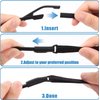 Adjustable Glasses Straps - 3 Pcs No Tail Adjustable Eyewear Retainer Glasse Strap for Men's Glasses Straps, Kids' Glasses Straps, Women's Glasses Straps, Sunglasses Straps, Black(7.5-13.5 inch)