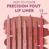 LuckNest Lip Liner Set - 12 Colors Velvet Slim High Pigmented Makeup Lip Liners Waterproof Long LastingNon-marking Matt Velvet Lipstick Pen for Daily/Travel/Party/Work