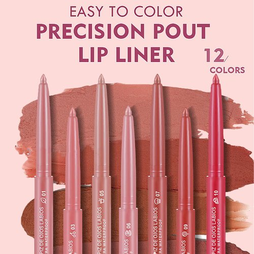LuckNest Lip Liner Set - 12 Colors Velvet Slim High Pigmented Makeup Lip Liners Waterproof Long LastingNon-marking Matt Velvet Lipstick Pen for Daily/Travel/Party/Work
