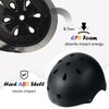 Kids Bike Helmet, Adjustable and Multi-Sport, from Toddler to Youth, 3 Sizes (Black)