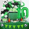 10th Birthday Soccer Balloons Arch,10th Soccer Garland Kit with Green Number 10 Balloon Football Balloons Soccer Mylar Foil Balloons for Boys Kids 10th Birthday Soccer Theme Party Decorations