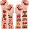 8 Sheets (96PCS) Fire Truck Temporary Tattoos Themed Firefighter Birthday Party Supplies Favors Decorations Stickers for Kids Gifts Classroom School Prizes Rewards