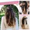 2PCS Velvet Hair Bows Ribbon Hair Clip Black Ponytail Holder Accessories Slides Metal Clips Hair Bow for Women Girls Toddlers Teens Kids