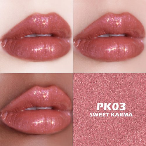 FOCALLURE Moisturizing Glitter Lipstick,Pearl Shimmery Finish,Hydrating Tinted Lip Balm with Creamy Texture,Long Lasting High Pigmented Lip Stain,Sweet Karma