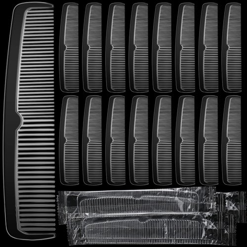 Lallisa 100 Pcs Individually Wrapped Combs Disposable Comb Bulk Combs Hair Cutting Combs Fine Tooth Comb Pocket Barber Combs for Women Men Family Hotel Travel Homeless(Transparent)
