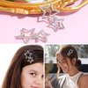Mabor 2Pcs Star Clips Silver Hollow Star Hair Clips Y2k Rhinestone Hair Pins Glitter Elegant Rhinestone Hair Barrettes for Women Lady Girls Hair Styling Accessories