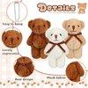 Jenaai 24 Pack Mini Bears with Bow Tie 2.35 Inch Plush Stuffed Tiny Bears Doll Bulk Small Animal Soft Bear for Valentine's Day Gift Baby Shower Birthday Gifts Party Favors DIY Keychain Crafts