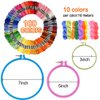 JUPEAN Embroidery Punch Needle, 156 Pcs Punch Needle Tool with Needle Punch, 110 Pcs Embroidery Thread, Embroidery Hoops, Embroidery Needles, Punch Needle Kit for Beginners