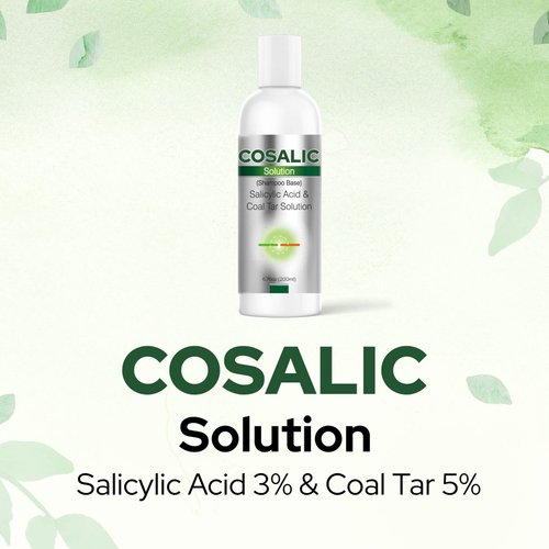 Cosalic Coal Tar and Salicylic Acid Solution/with Salicylic Acid for Dry Scalp Itch Relief Dandruff Free Shampoo/for Psoriasis & Seborrheic Dermatitis - Instant Result - 6.76 Fl Oz (Pack of 1)