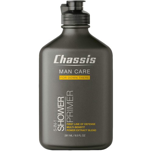 Chassis 5-in-1 Shower Primer Body Wash for Men, Anti-Chafing Shower Gel, Deep-Cleansing, Eliminates Odor, Moisturizes Skin, Softens Body Hair