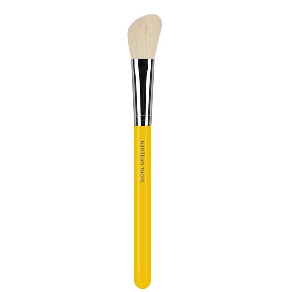 Bdellium Tools Professional Makeup Brush - Studio Series 942 Slanted Contour - With Mix of Soft Synthetic & Natural Fibers, For Adding Dimension to the Face (Yellow, 1pc)