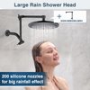 BRIGHT SHOWERS Rain Shower Head, 9 Inch High Pressure Waterfall Showerhead with Adjustable Angle and Anti-clogging Silicone Nozzles, Luxury Bathroom Overhead Shower, Oil-Rubbed Bronze