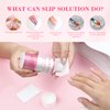 Saviland 120ml Slip Solution for Poly Gel Nails Liquid Anti-stick Gel Solution Kit for Beginners Nail Extension Gel with Nail Brush Cup Nail Cleaner for Easy DIY Poly Gel Nail Art