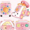 Toys for 1+ Year Old Girls - First Birthday Gift for Girls- Music Toddler Toys with Car/Sound/Music/Steering Wheel/Telephone/Lights Multi-Functional Car Early Educational Birthday Gift for Girl