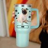 Pug Gift for Dog Owner,40oz Pug Tumbler with Handle Insulated Reusable Stainless Steel Travel Water Bottle (Color 2)