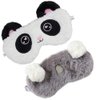 2 Pack Cute Animal Sleep Mask for Girls Soft Plush Cute Panda Koala Blindfold Sleep Masks Eye Cover for Women Girls Travel Nap Night Sleeping