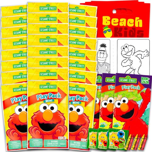 Elmo Mini Party Favors Set - Bundle with 24 Elmo Play Packs with Coloring Pages and More | Elmo Party Supplies