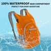Outlander 100% Waterproof Hiking Backpack Lightweight Packable Travel Daypack(Orange)