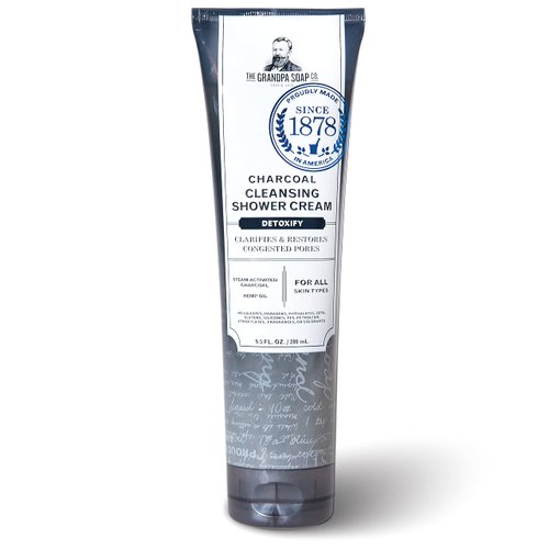 The Grandpa Soap Company Charcoal Body Wash Organic Hemp Oil + Mint Oils | Clean, Vegan & Cruelty Free Formula| Detoxifying Body Wash | Unisex | 9.5 Fl. Oz. Tube