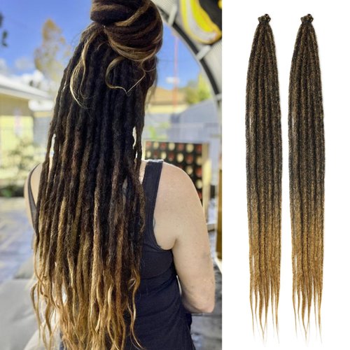 SAVASANA 24 Inch Dreadlock Extensions 20 Strands Boho Style Crochet Hair Dreads Synthetic Single ...