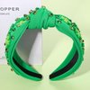 2PCS St. Patrick's Day Headband for Women Green Shamrock Headband Embellished Crystal Rhinestone Knotted Headband St. Patrick's Day Hair Accessories Outfits Irish Holiday Gifts (2PCS St.Patrick's A)