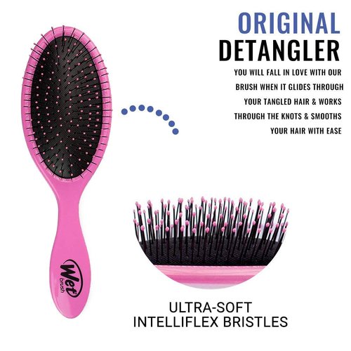 Wet Brush Original Detangler, Mini, & Shine Enhancer Hair Brush - Pink (3-Pack) - Exclusive Ultra-soft IntelliFlex Bristles - Glide Through Tangles With Ease For All Hair Types - For Wet And Dry Hair