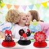 Leyndo 9 Pcs Red and Black Table Decorations Honeycomb Centerpieces Birthday Table Decorations Red Black Centerpieces for Tables Party Supplies Table Topper Sign for Adults