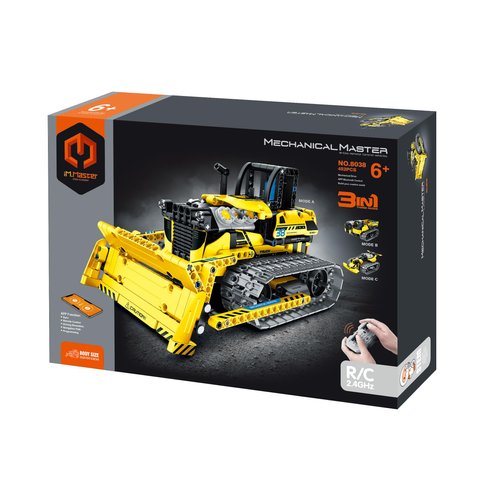 Dakott STEM Car Toy Building, APP Programming Remote Control 3in1 Crawler Bulldozer Building Block Take Apart Toy, 452 Pcs DIY Building Kit, Learning Engineering Construction R/C Toys