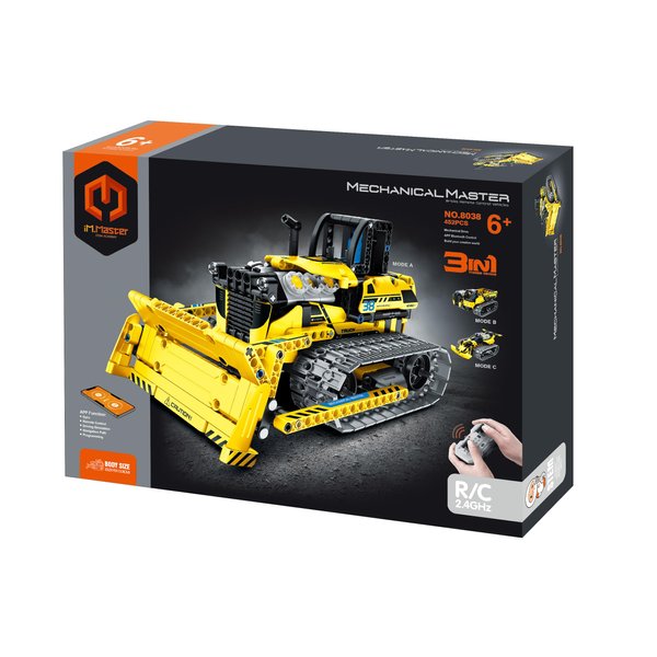 Dakott STEM Car Toy Building, APP Programming Remote Control 3in1 Crawler Bulldozer Building Block Take Apart Toy, 452 Pcs DIY Building Kit, Learning Engineering Construction R/C Toys