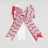 Red, Grey & White Chevron Equestrian Hair Bows-Available on French Barrette, Alligator Clip (Alligator Clip)