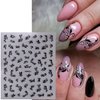 6 Sheets Irregular Line Nail Stickers Black White Vines Nail Art Stickers 3D Self-Adhesive Vine Nail Decals Gold Silver Embossed Lines Nail Designs Decals for Women Girls DIY Manicure Supplies
