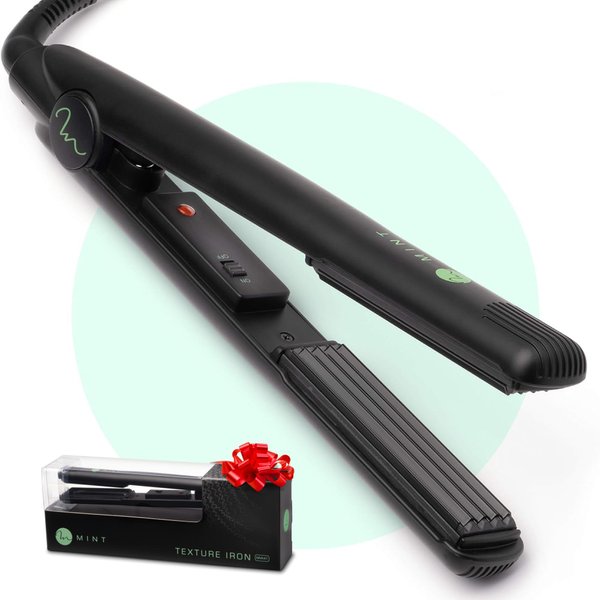 Professional Series Hair Crimper Iron 1 Inch by MINT | Create Crimps Extremely Fast - Deeper Ceramic Crimp Plates for Maximum Root Volumizing and Crimping - Travel-Ready Dual-Voltage