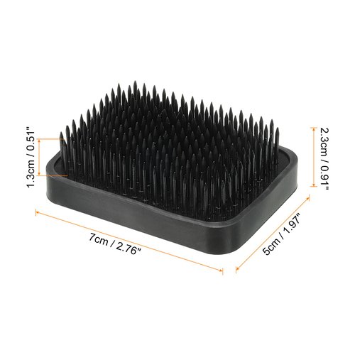 PATIKIL 2"x3" Flower Frogs Ikebana Kenzan, Flower Arranger Tool Stainless Floral Frog Pin Holder for Vase Flower Arrangement, Black