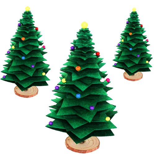 Inf-way Christmas Arts and Crafts Kits for Kids, DIY Hand Decorative Christmas Ornaments Projects for Home Decoration, Handcraft Felt Christmas Tree Gloves Socks for Holiday Party Decor Supplies