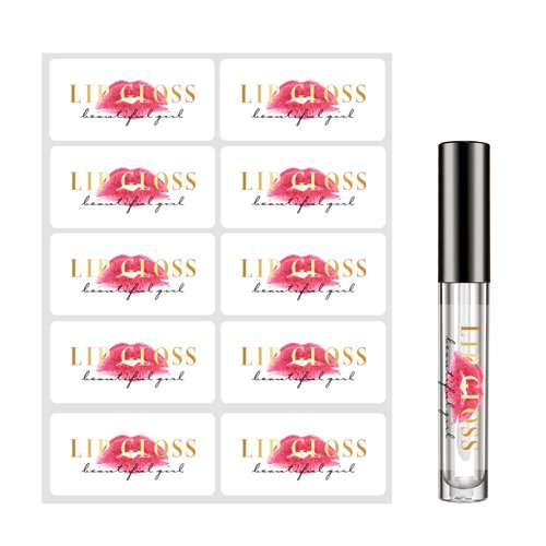 OTTAND Clear Lip Gloss Tube Labels, Lipgloss Stickers