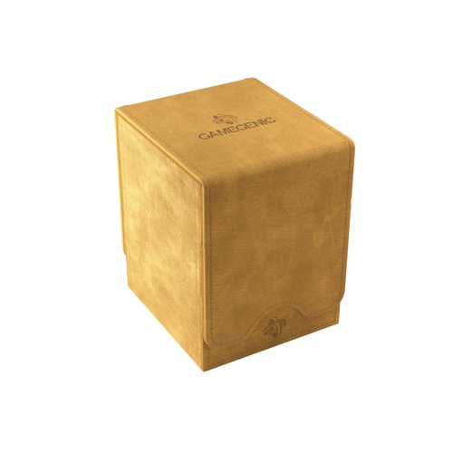 Gamegenic Squire 100+ XL Convertible Deck Box - Card Storage Box with Removable Cover Clips, Holds 100 Double-Sleeved Cards in Extra Thick Inner Card Sleeves, Sand Color, Made